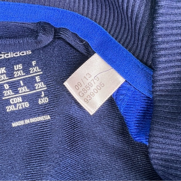 Adidas Blue Striped Embroidered Track Jacket - Picture 4 of 7